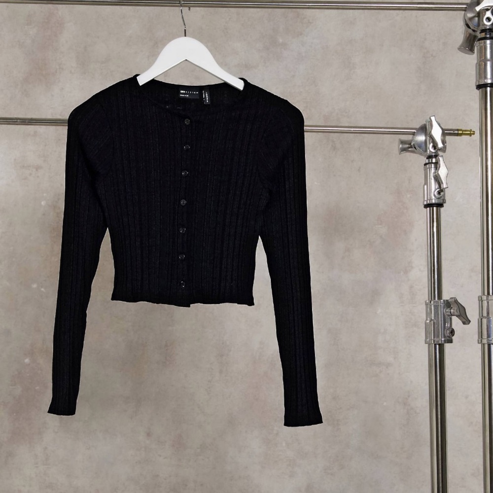 ASOS top with buttons in black